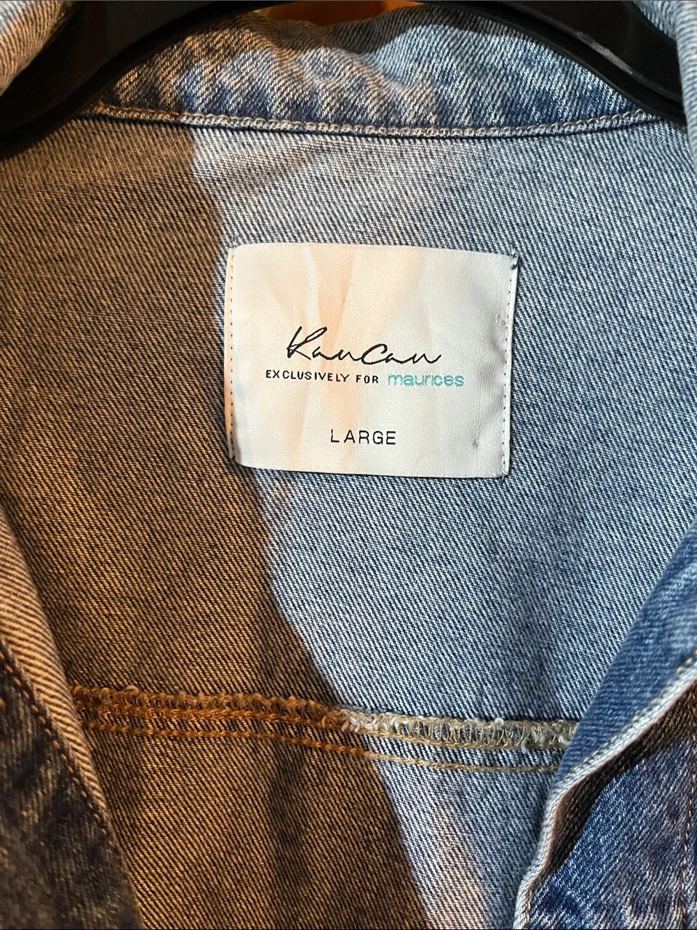 KanCan Distressed Blue Denim Jacket